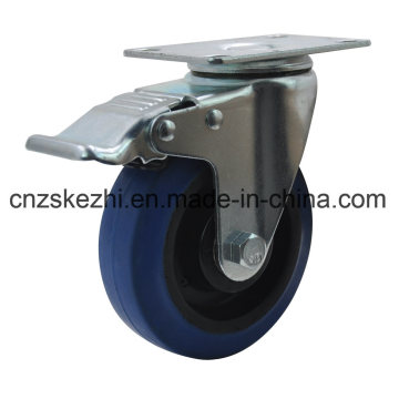 Blue Rubber Caster Wheel